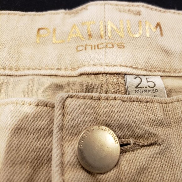 Chico's platinum beige skimmer jeans - size 2.5 - Picture 2 of 2